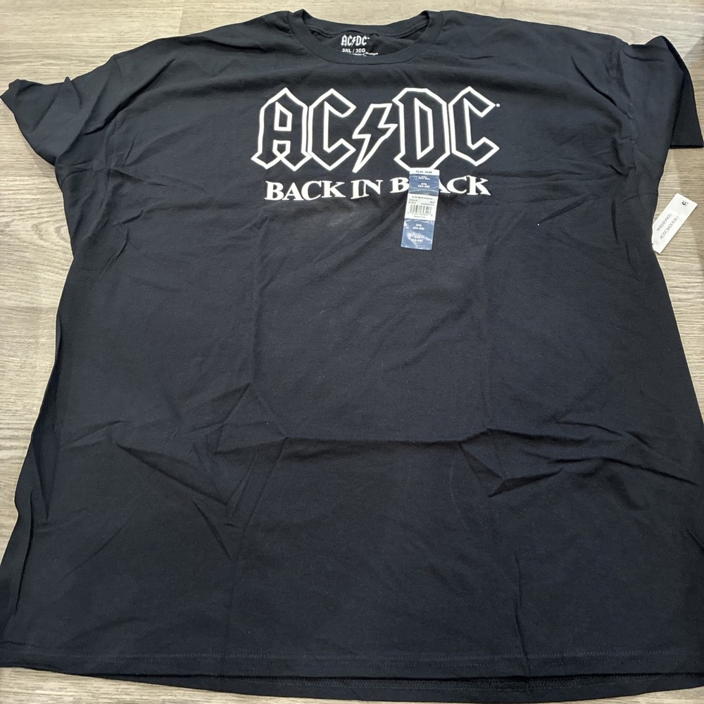 NEW AC/DC Men's Back In Black Short Sleeve T-shirt Tee Size 3XL | NWT